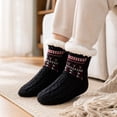 thumbnail image 5 of Domzle Fuzzy Slipper Socks Women Winter Warm Gift for Women Soft, Warm & Cozy: Fleece-Lined Indoor Socks with Non-Slip Grippers Offer Fluffy Comfort for Home, House or Cabin Wear Black, 5 of 5