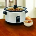 West Bend 85156 6Quart Round Crockery Slow Cooker, Stainless Steel
