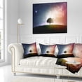 thumbnail image 2 of Designart Single Tree Space Background - Trees Throw Pillow - 18x18, 2 of 4