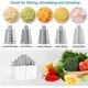 thumbnail image 4 of Rallador de queso mejorado con manivela manual, rallador de queso rotatorio 5 en 1, succión más fuerte, rallador fácil de limpiar para frutas, verduras, nueces, blanco, 4 of 6