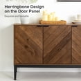 thumbnail image 5 of 3-door Wooden Storage Sideboard with Adjustable Shelf Curved Door Handle for Living Room Walnut, 5 of 11