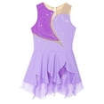 thumbnail image 4 of iiniim Girls Shiny Rhinestone Figure Ice Skating Dress Dance Ballet Tutu Skirted Leotard Competition Costume Size 6-16 Purple 8, 4 of 7