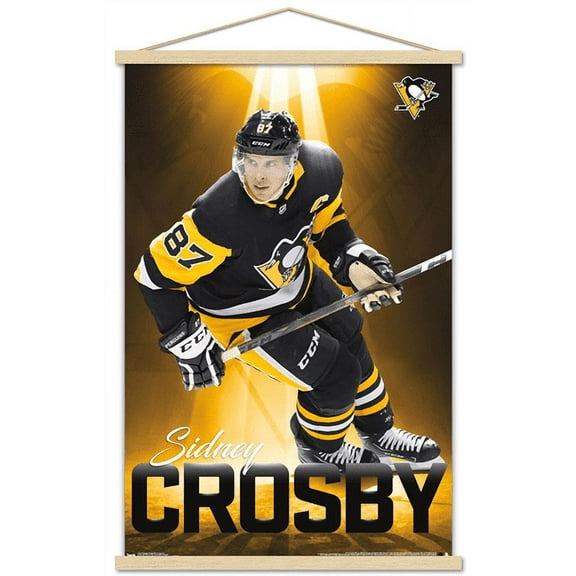 NHL Pittsburgh Penguins - Sidney Crosby 18 Wall Poster with Wooden Magnetic Frame, 22.375" x 34"