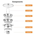 thumbnail image 2 of Ensemble de Plats Anti-Frottement pour Buffet, Lot de 2, 5 Qt, Plats Ronds en Acier Inoxydable pour Buffet avec Porte-Couvercle et Couvercle en Verre, Serveurs et Réchauds de Buffet pour Fêtes, Mariage, Camping, Souper, Argent, 2 of 9