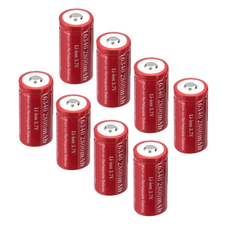 8-Pack 3.7V 2800mAh CR123A Battery 16340 Rechargeable Batteries For Torch Laser Camera