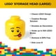 thumbnail image 4 of Room Copenhagen, Lego Storage Heads Stackable Storage Container - Buildable Organizational Bins for Kid’s Toys and Accessories - 9.45 x 9.45 x 10.67in - Large, Silly, Holds 500 Bricks, 4 of 5