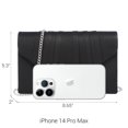 thumbnail image 4 of Bolso de noche Dasein con cierre plisado aterciopelado, negro, 4 of 6