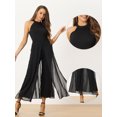 thumbnail image 2 of DARING DIVA Women's Sleeveless Chiffon Wide Leg Jumpsuit L Black, 2 of 6
