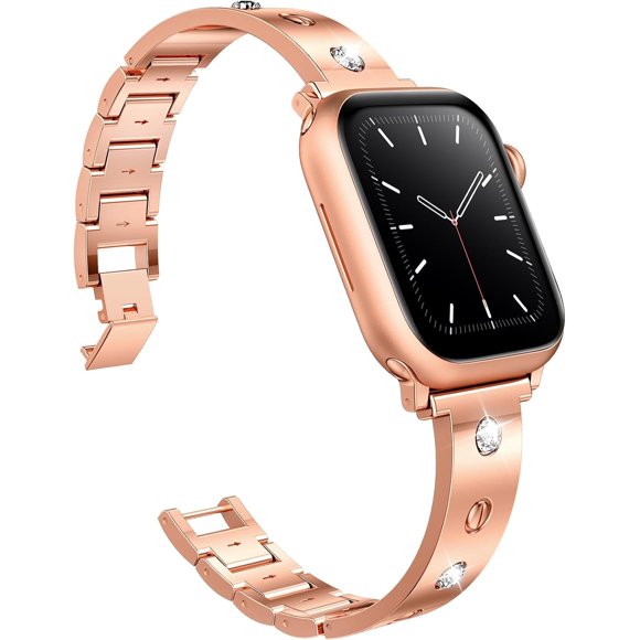 KOMI Apple Watch Bands Compatible with Apple Watch 41mm 38mm 40mm 42mm 44mm 45mm 46mm, Stainless Steel Gold Apple Watch Band Bracelet Gold Iwatch Band for Series 10 9 8 7 6 5 4 3 2 1 Gold