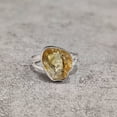 thumbnail image 3 of Natural Citrine Ring, Rough Citrine Gemstone Ring, November Birthstone, Hammered, 925 Sterling Silver, Womens Ring, Christmas, Thanksgiving, Handmade, Statement Jewelry, Rough Gemstone Jewelry, 3 of 5