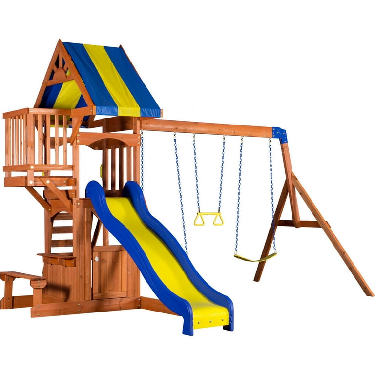 Backyard Discovery Peninsula Wooden Swing Set Walmart