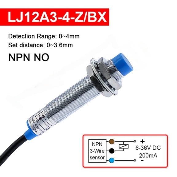Inductive Proximity Switch PNP Sensor, NO NC DC, 5-36V 4mm Detection