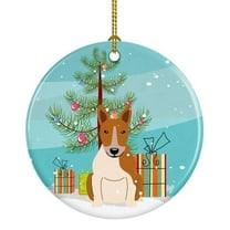 Carolines Treasures BB4260CO1 Merry Christmas Tree Bull Terrier Red White Ceramic Ornament