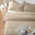 thumbnail image 4 of Quilt Set King Size 3 Pieces, Lightweight Beige Bedspread-98''x106'', Soft Microfiber Summer Quilt/Coverlet,Luxurious Warm Bedding Sets for All Seasons (Includes 1 Quilt, 2 Shams), 4 of 7
