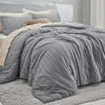 thumbnail image 4 of U by Bedsure Boho Comforter Set King - Grey Tufted, 3 Pieces Farmhouse Shabby Chic Embroidery Bed Set, Striped Pattern Comforter for All Seasons, 4 of 5