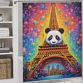 thumbnail image 3 of Funny Cute Panda Shower Curtain Cloth Fabric Bathroom Decor with Hooks, 3 of 8