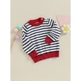thumbnail image 3 of Bagilaanoe Toddler Baby Girl Boy Knitted Sweater Long Sleeve Striped Pullover 3M 6M 12M 24M 3T Kids Warm Jumpers Tops Fall Loose Knitwear, 3 of 8
