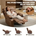 thumbnail image 5 of Ataucjin PU Leather Extra Wide Manual Recliner for Adults with Massage and Heat, Adjustable Backrest and Footrest, Nursery Glider Recliner Single Sofa with 2 Cup Holders and Side Pocket, 5 of 7