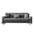 thumbnail image 2 of Ottomanson 87" Convertible Sofa Couch for Living Room, Microfiber Modern Sofa Bed with Storage, Gray, 2 of 5