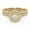 Yellow Gold, variant on AFFY Double Halo Bridal Ring Set for Women Round Cut Lab Created Moissanite Engagement Wedding Rings In 14K White Gold Over Sterling Silver Size 7