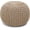 Beige Ivory, variant on · REDEARTH · Round Pouf Ottoman - Cable Knitted Boho Poof - Home Décor Cord Pouffe Handmade Circular Footrest for Living Room - Bedroom - Kids Bedroom - 100% Cotton Pouf (18" x 18" x 14") - Ivory