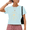 1-Blue, variant on Women's White Gold Sun Moon Graphic Short Sleeve Crop T-Shirt Celestial Top