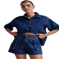 thumbnail image 2 of LYMAYTER Women Denim Set Casual Short Sleeve Denim and Jeans Shorts Sets Summer Fashion 2-Piece Suit S-2XL, 2 of 9
