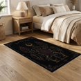 thumbnail image 2 of ODIKA 5'x7' Washable Area Rug Black Gold Floral and Celestial Motif Victorian Inspired Ornate Design for Dining Room, Under Table, Home Office, Non-Slip Chair-Friendly, 2 of 7