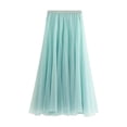 thumbnail image 7 of New New Long Mesh Skirt Women's Spring Autumn Winter High Waist Mid-Length Strappy Skirt A-Line Fairy Tulle Skirt Women's Skirt Women's Style-SoftRed-One Size, 7 of 7