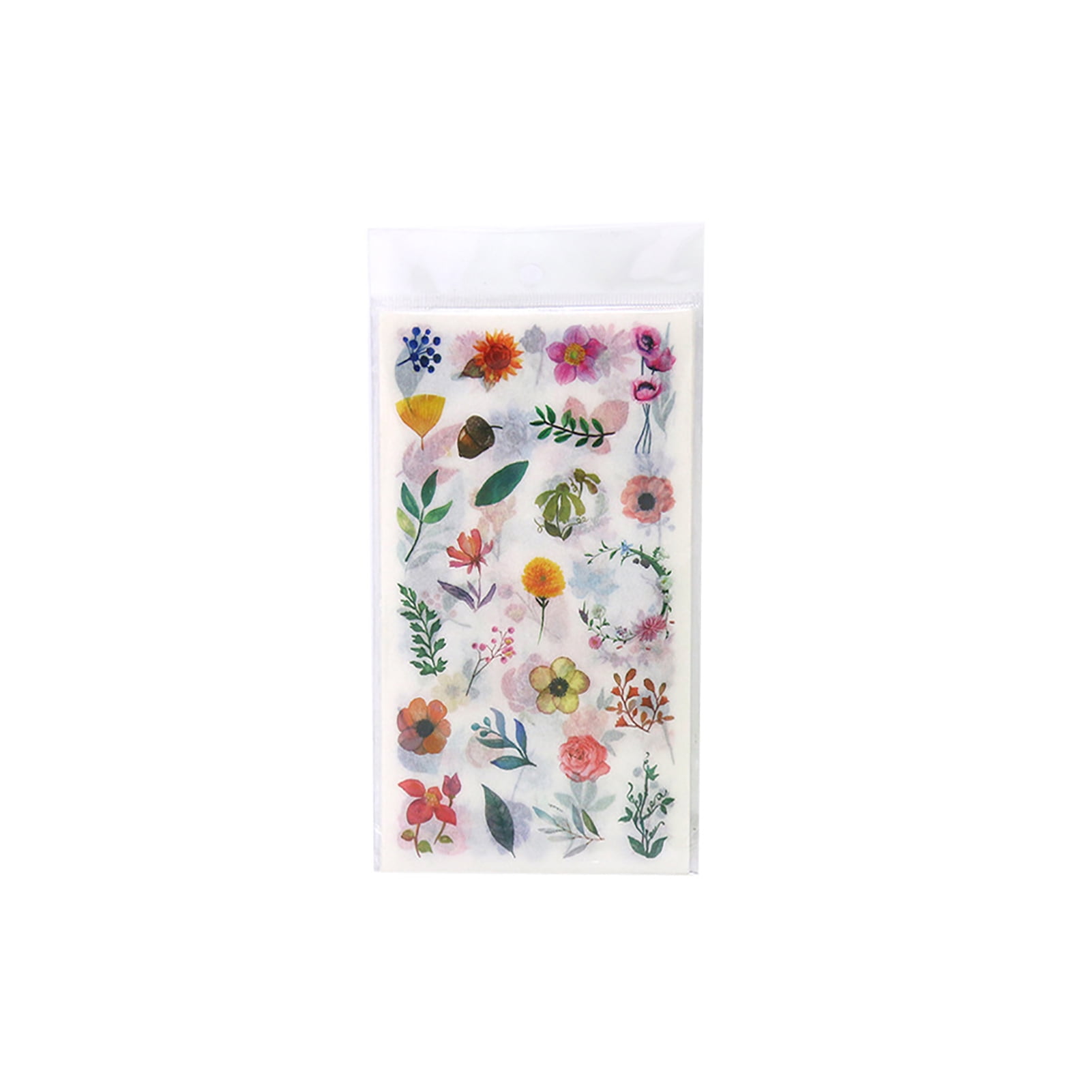 60 PCS Floral Bird Plant Washi Planner Sticker Craft Scrapbooking Sticker Set for Diary Notebook Journal Album Decorative Adhesive Sticker 