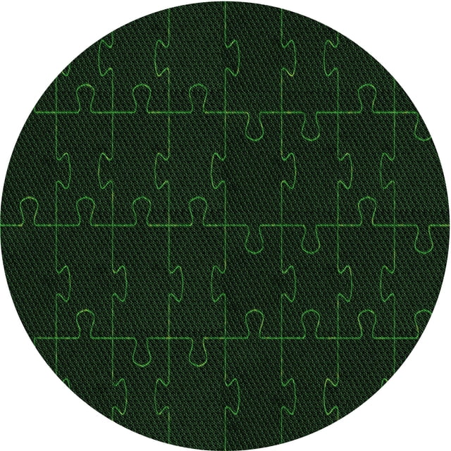 Ahgly Tapis Rond Lavable en Machine Intérieur Transitionnel Vert Émeraude Profond, 8 Pieds Rond