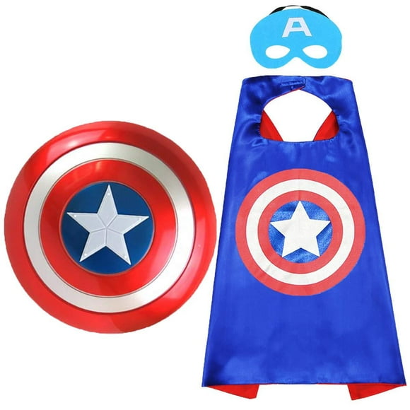 Superhero 12 "Shield Superhero Cape Set Superhero Dress up toys Suit for 4-10 Year Kids Boy Role Play Toy