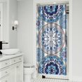 thumbnail image 2 of Ethnic Boho Style Bathroom Curtain 36x72 Inches Tribal Print Polyester Fabric Vintage Earthy Tone Shower Decor, 2 of 5
