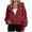 Red, variant on HCYSFG Women Solid Color Coat Full Zip Cropped Fit Drawstring Long Sleeve Hoodies Plain With Pockets Sporty Winter Sweatshirt Jacket