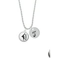 thumbnail image 2 of Delight Jewelry Silvertone Domed Hip Hop Handstand Dance Silvertone Script Initial Disc - T - Charm Necklace, 20"+3", 2 of 4