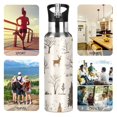 thumbnail image 7 of Yayeee 33oz Insulated Water Bottle Double Wall Stainless Steel with Flip Straw Lid, Beige Christmas Forest, 7 of 7