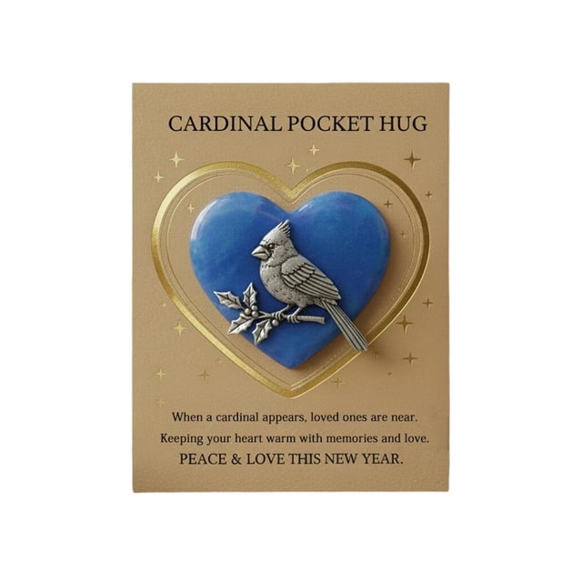 Pocket Keepsake Card Strength Reminder Inspirational New Year Gift with Heart Token