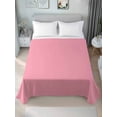 thumbnail image 4 of Pink Flat Sheets Only King Size, Soft Breathable Bed Top Sheets for Mattress, Pure Pink Luxury Bedding Flat Sheets for Home Hotel Bedroom Bed Protection, 4 of 9