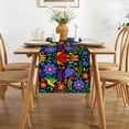 thumbnail image 4 of Linen Mexican Fiesta Table Runner 72 Inches Long Mexican Fiesta Themed Party Cinco De Mayo Home Kitchen Dining Room Table Decoration (Purple), 4 of 6