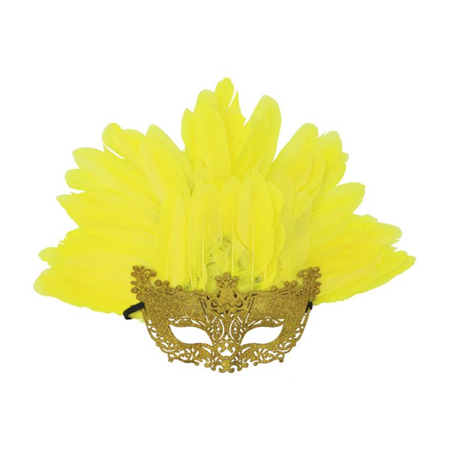 Yellow Sequin Mask Party Eye Mask For Carnival Glitter Feather Masquerade Mask Festive Accessory For Costume Parties Special Events