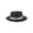 Black, variant on Top Headwear Paper Braid Top hat w/ Stone Strip - White