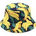 thumbnail image 1 of Bonnet de Pêcheur à Motif Banane à Imprimé Fruits Bonnet Empaquetable Réversible d'Été, 1 of 5