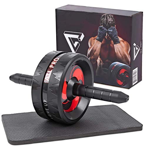 Ab Wheel Roller With Knee Mat Abdominal Core Exercise Fitness Crunch Training 