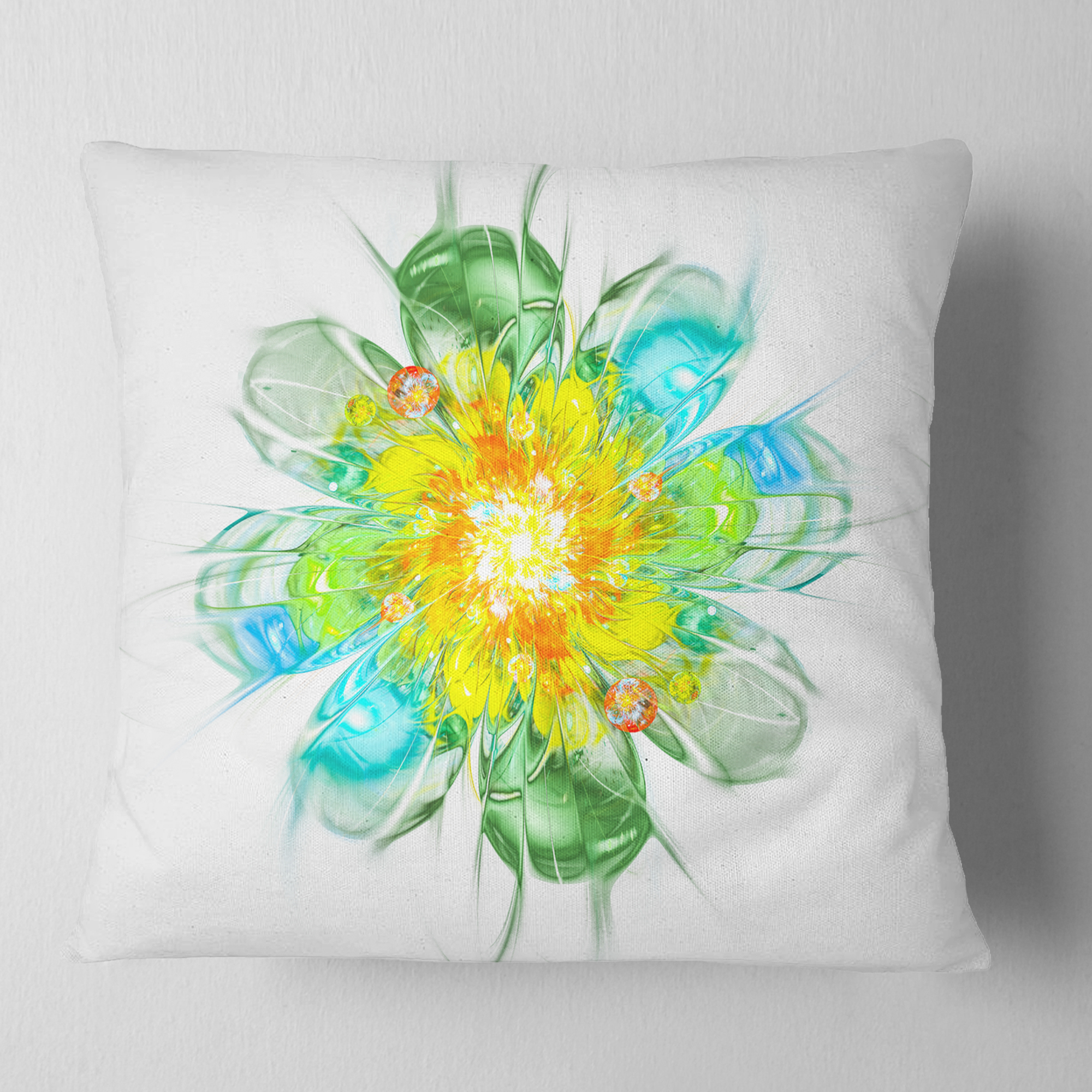 Designart 16" x 16" Blue Polyester Throw Pillow