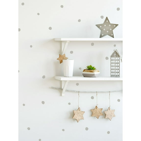 Irregular Dots Wall Decals Stickers (0.75 - 1 inch dots) - Warm Grey
