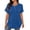Blue, variant on Women's Plus Size Henley Shirts Summer Loose Short Sleeve Tunic Tops Curved Hem Casual Button T-Shirt with Pocket