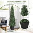 thumbnail image 3 of EastVita Artificial Boxwood Topiary Trees - Cone Shape Fake Plant with Modern Black Planter-5FT Faux Outdoor Plants for Indoor Front Porch Plants Set of 2, 3 of 8