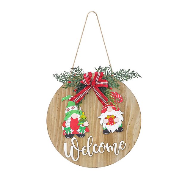 Gnomo enano de pareja de Navidad YONGSHENG colgador de puerta delantera de madera