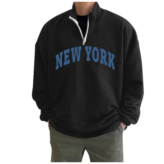 Vedolay Men's Hoodie Sweatshirt Pullover Striped Printed Long Sleeve Pullover Tops Shirts Black,2XL