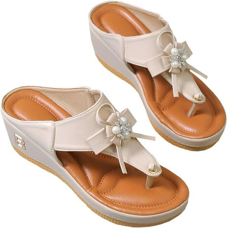 NEW Low-Wedge Women Orthopedic Sandals Casual Flat Shoes Flip Flops Ladies